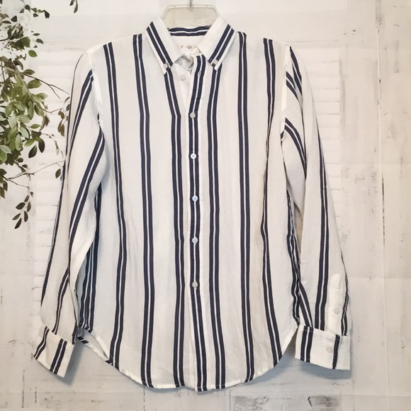 Brandy Melville Tops - Brandy Melville John Galt navy striped shirt